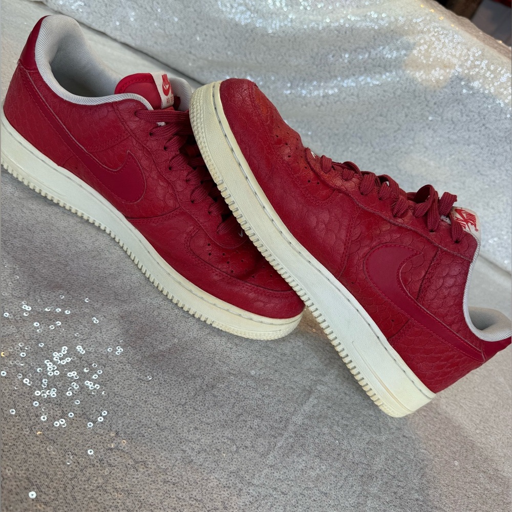 Men’s Nike Air Force One’s (Red Python skin) Size 10